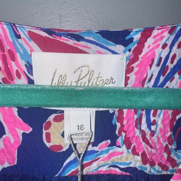 NWT Lilly Pulitzer Deacon Dress Multi Flitting About Size 16